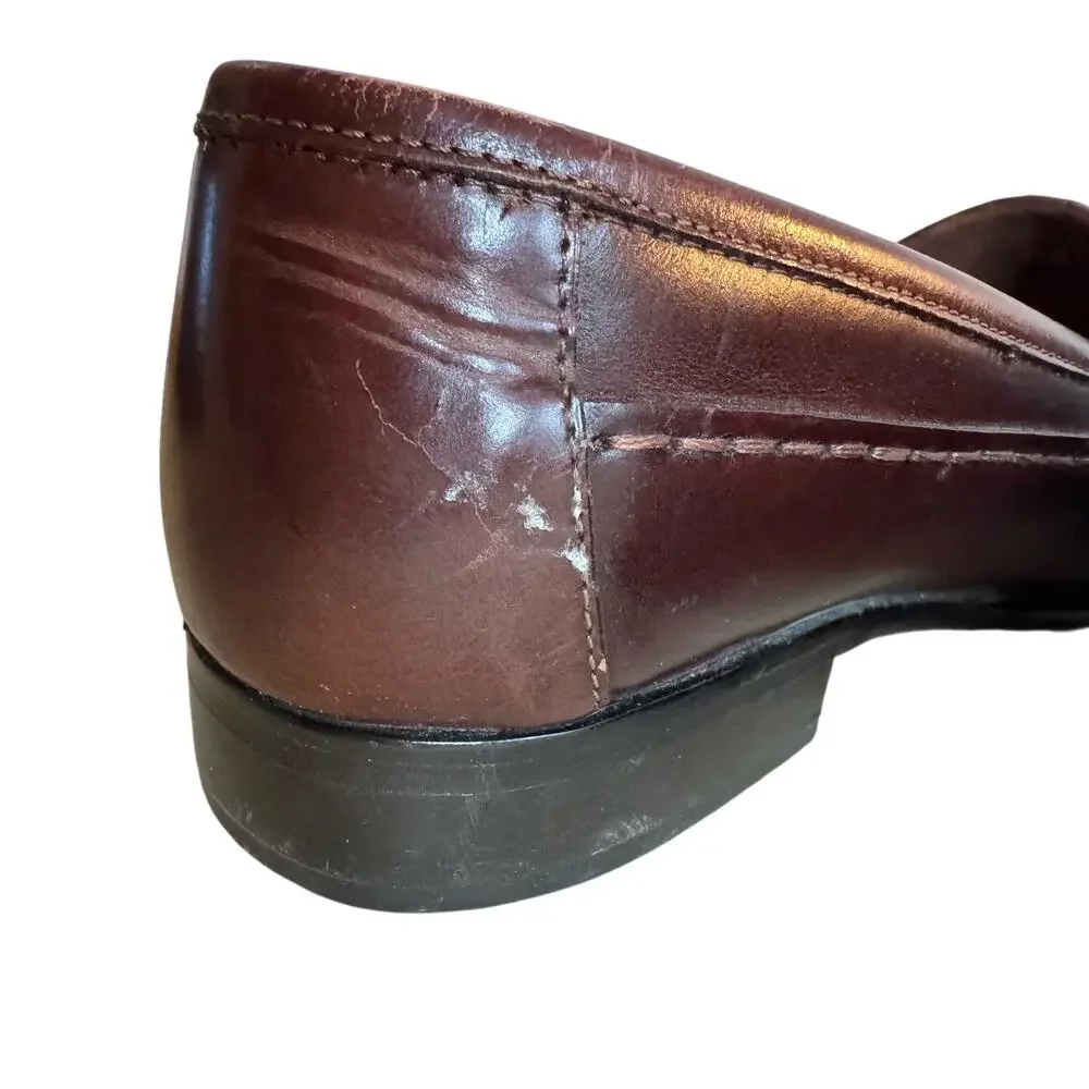 Giorgio Brutini Men's 9.5M Brown Leather‎ Loafers Made in Brazil Casual Dress